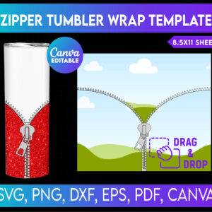 Zipper 20oz Tumbler Canva Template