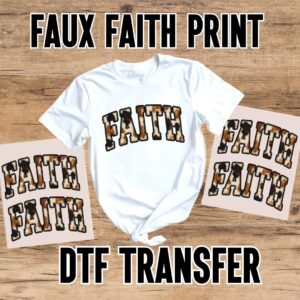 Faux Faith Cow Print DTF Transfer