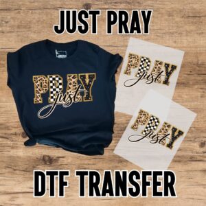 Just Pray Varsity Leopard DTF Transfer