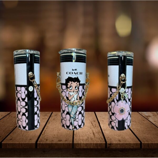 Betty Boop Coach Purse Strap 20 oz Tumbler - Image 2