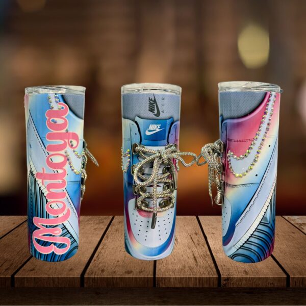 Rainbow Nike Sneaker Bling Tumbler